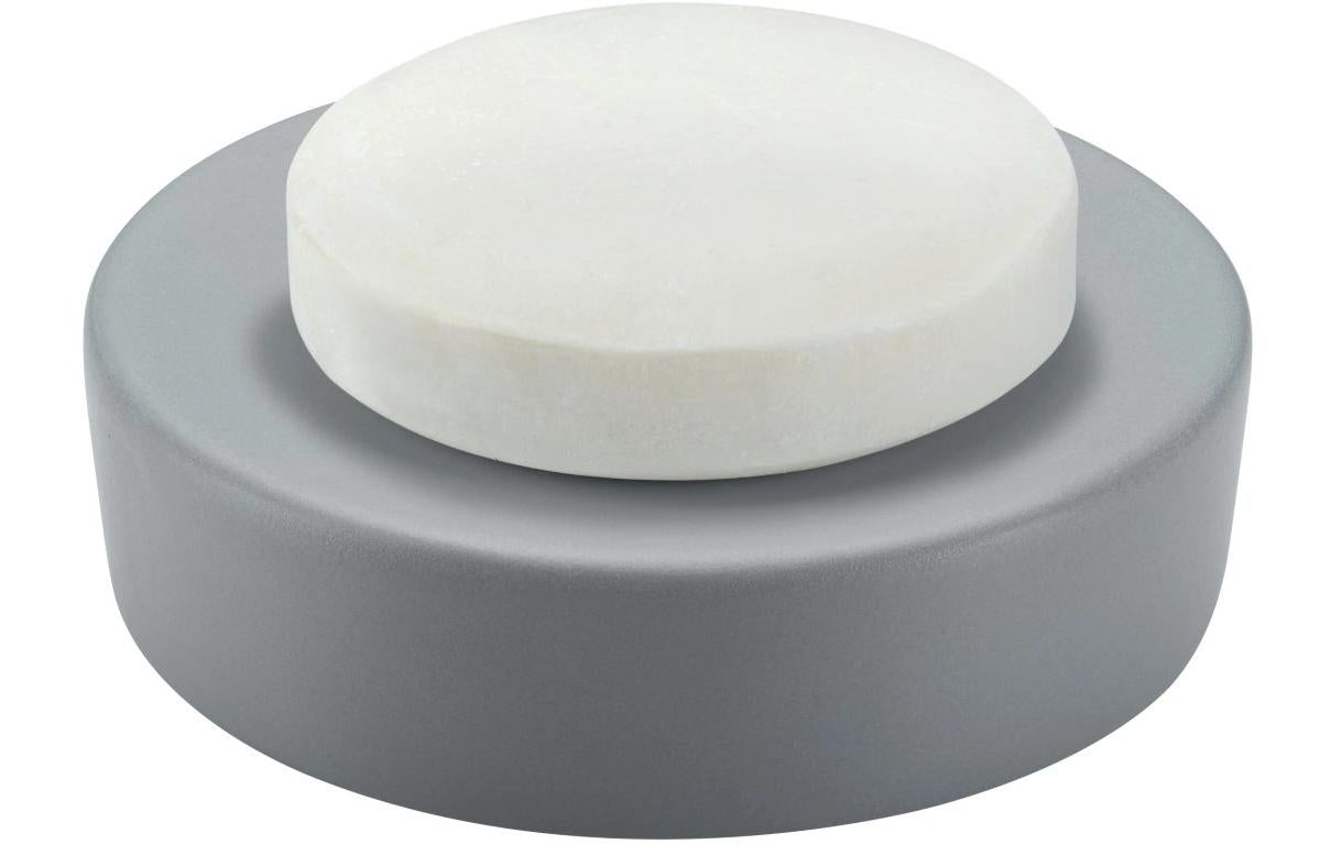 Diaqua Seifenschale Zylo – Keramik/Metall, Ø11,5×3 cm, Grau (rund)