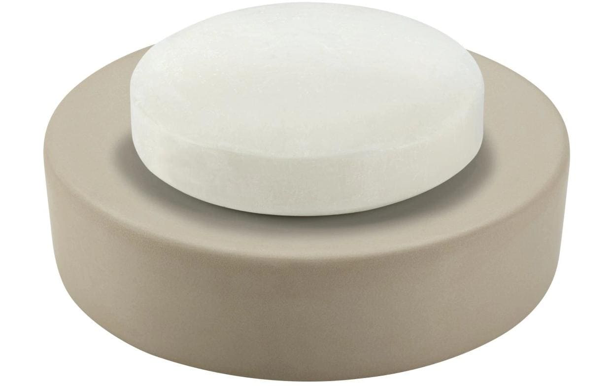 Diaqua Seifenschale Zylo – Keramik/Metall, Ø11,5×3 cm, Beige (rund)