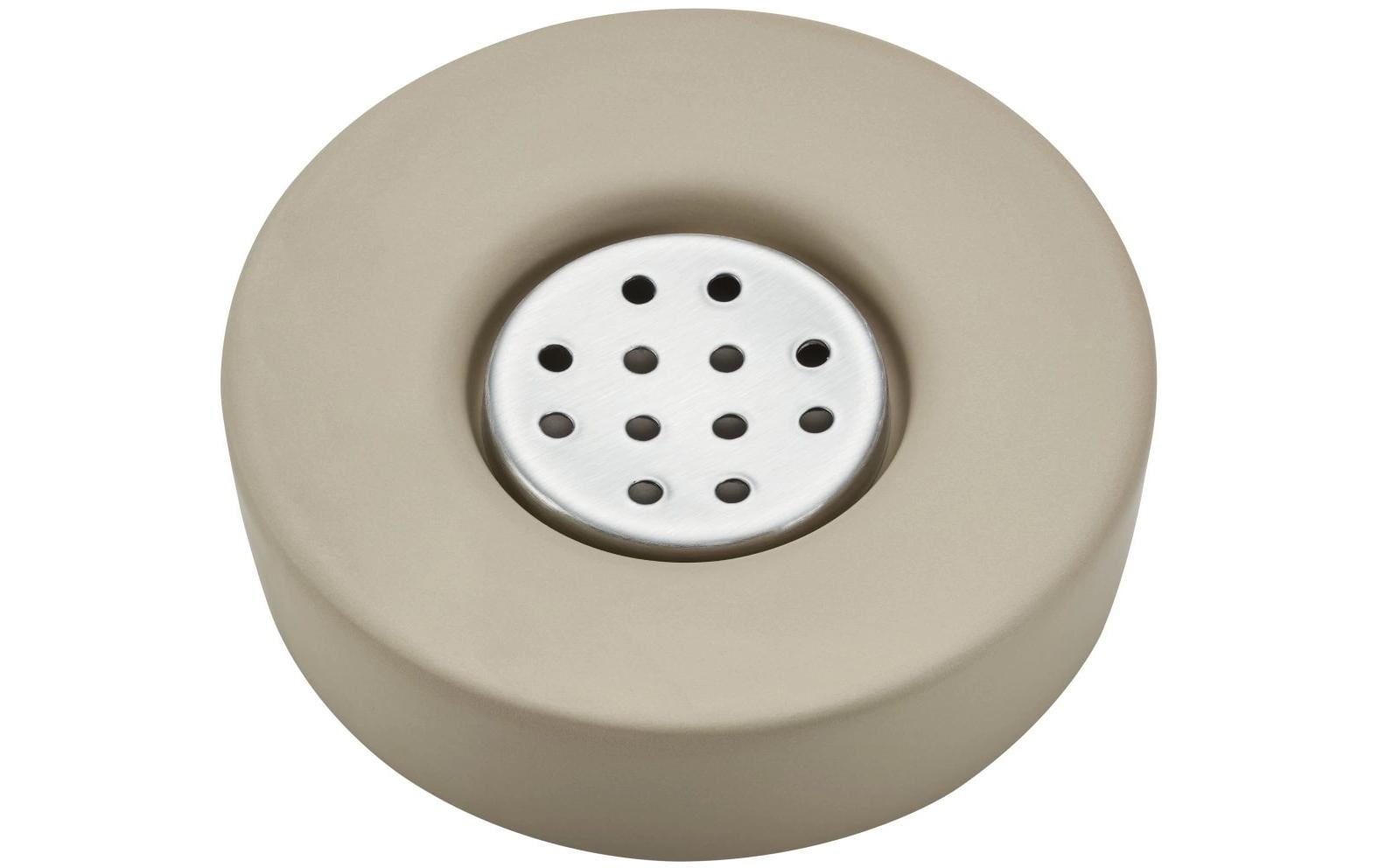 Diaqua Seifenschale Zylo – Keramik/Metall, Ø11,5×3 cm, Beige (rund)