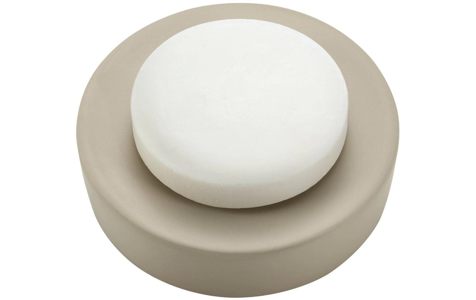 Diaqua Seifenschale Zylo – Keramik/Metall, Ø11,5×3 cm, Beige (rund)
