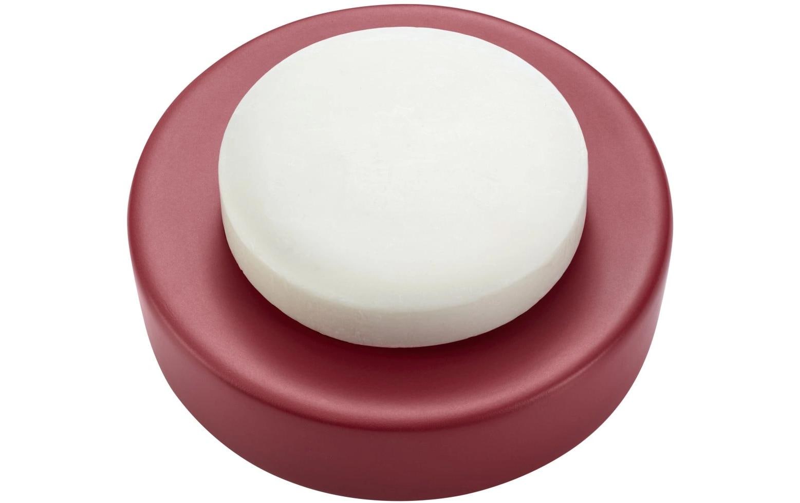 Diaqua Seifenschale Zylo – Keramik/Metall, Ø11,5×3 cm, Rot