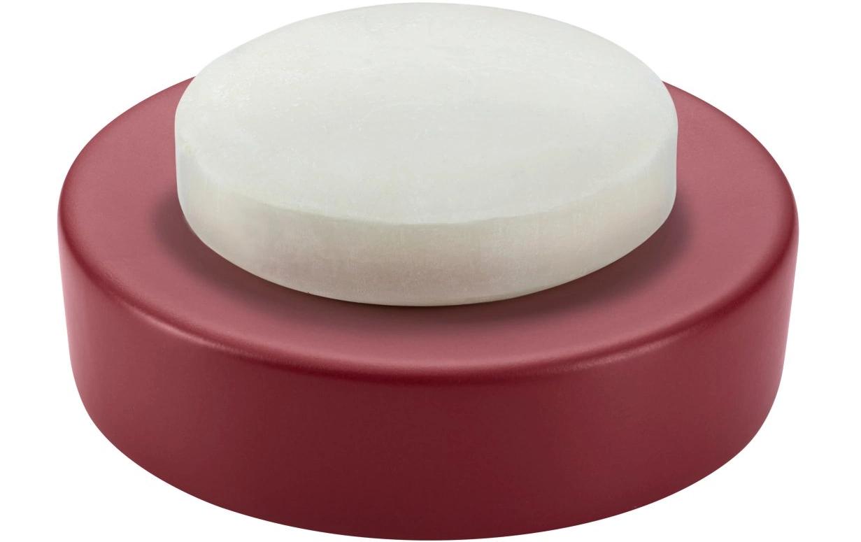 Diaqua Seifenschale Zylo – Keramik/Metall, Ø11,5×3 cm, Rot