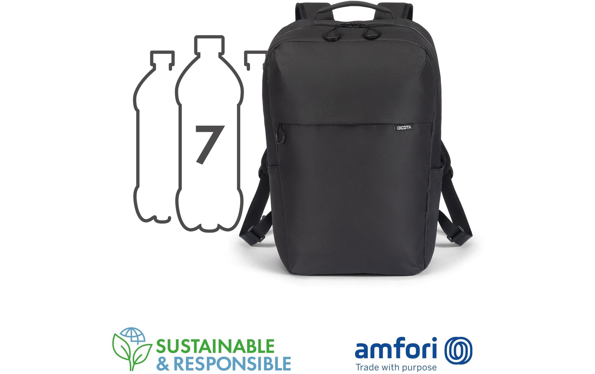 DICOTA Notebook-Rucksack bis 16" – 17 l – Schwarz