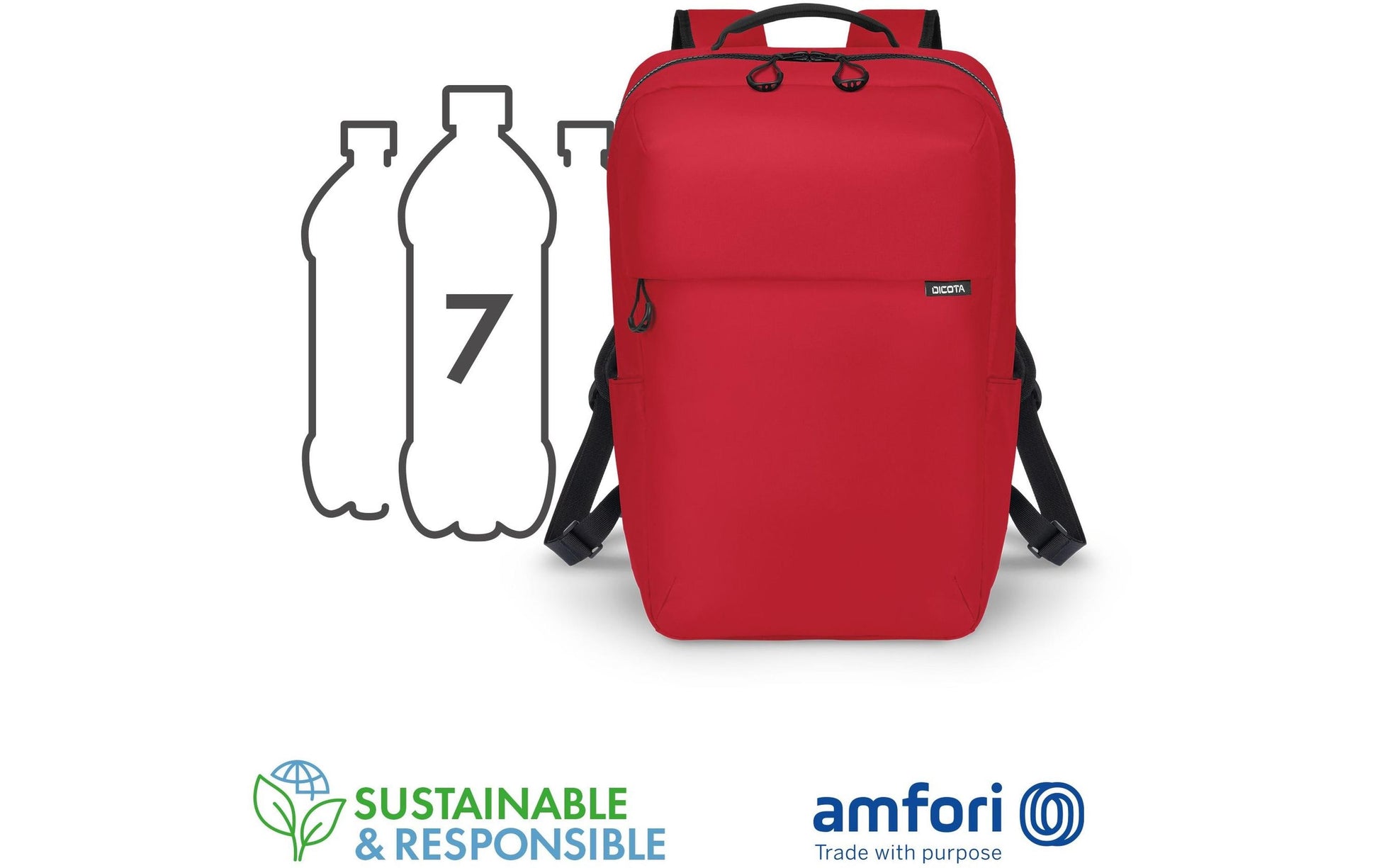 DICOTA Commuter – Notebook-Rucksack – für 13–16"-Notebook, Rot