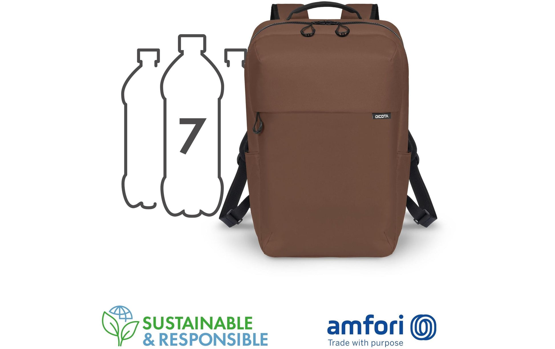 DICOTA Commuter – Notebook-Rucksack – für 13–16"-Notebook, Braun