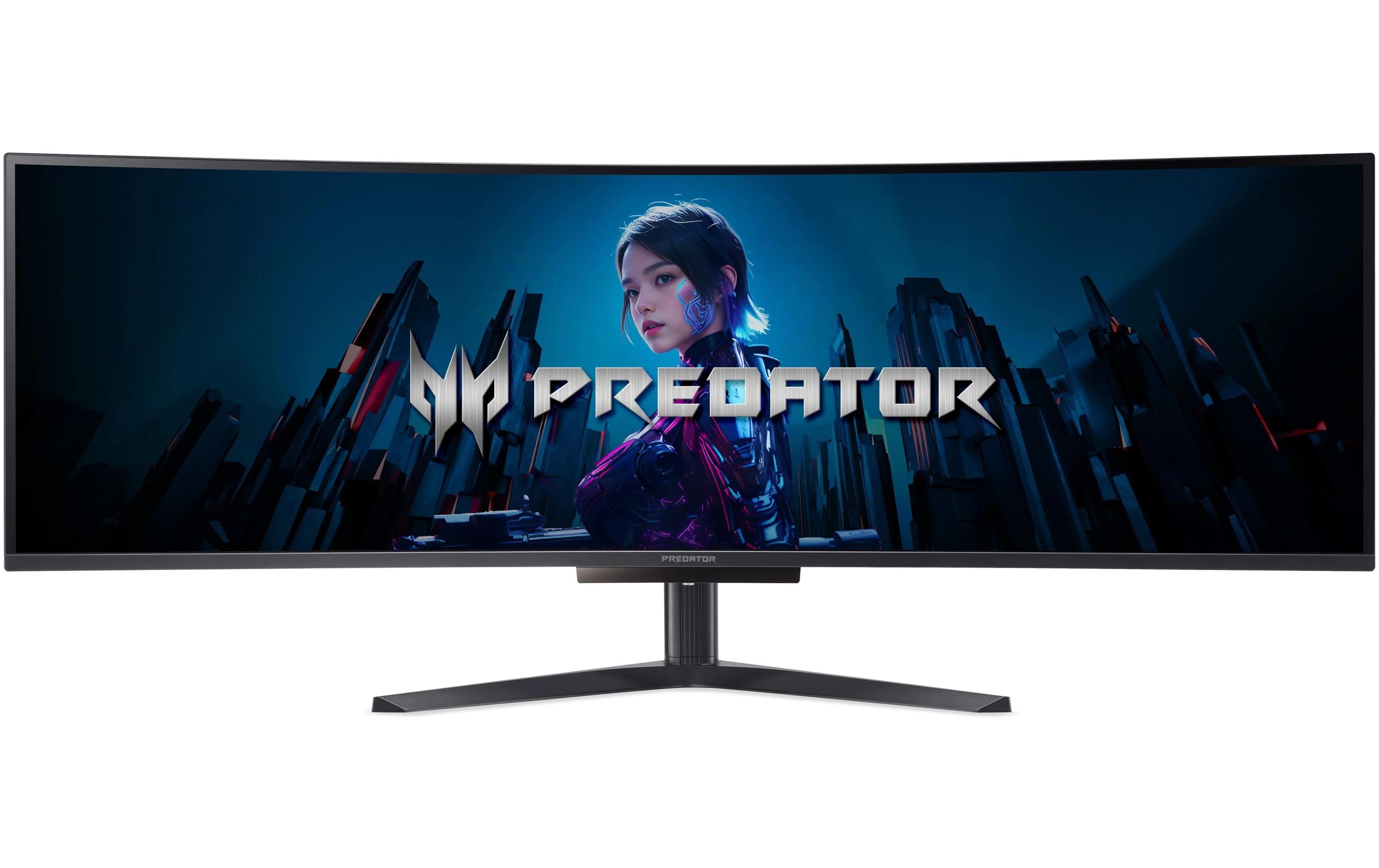Acer Predator X49 – Monitor, 49", OLED, 240 Hz, 250 cd/m², Gebogen, USB-C, KVM, Integrierte Lautsprecher, Schwarz