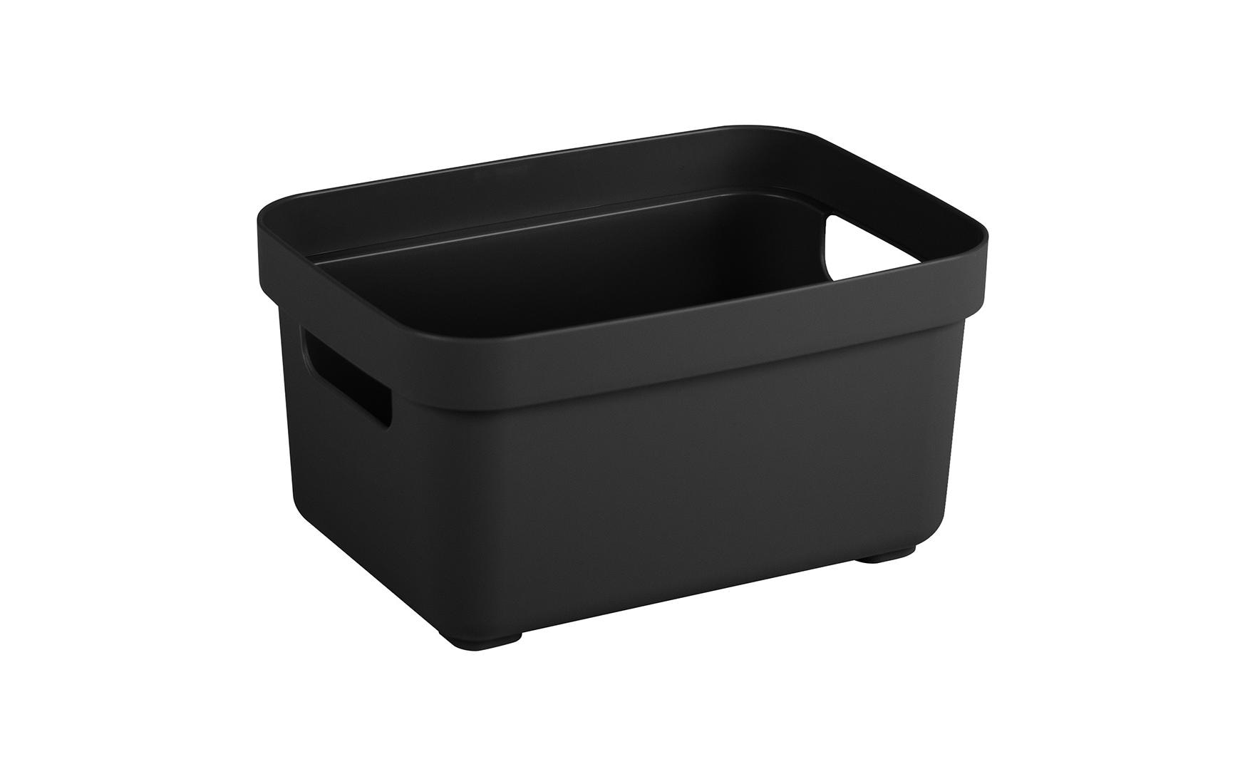 Sigma home Aufbewahrungsbox 2,5 l (ohne Deckel) – Kunststoff – Schwarz – 177 × 128 × 93 mm