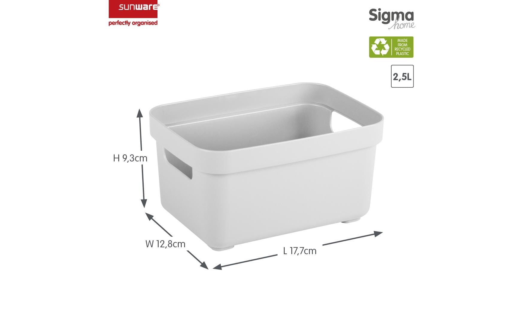 Sigma home Aufbewahrungsbox 2,5 l (ohne Deckel) – Kunststoff – Weiss – 177 × 128 × 93 mm