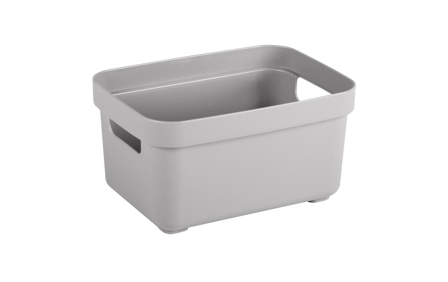 Sigma home Aufbewahrungsbox 2,5 l (ohne Deckel) – Kunststoff – Grau – stapelbar, mit Griff – 177 × 128 × 93 mm