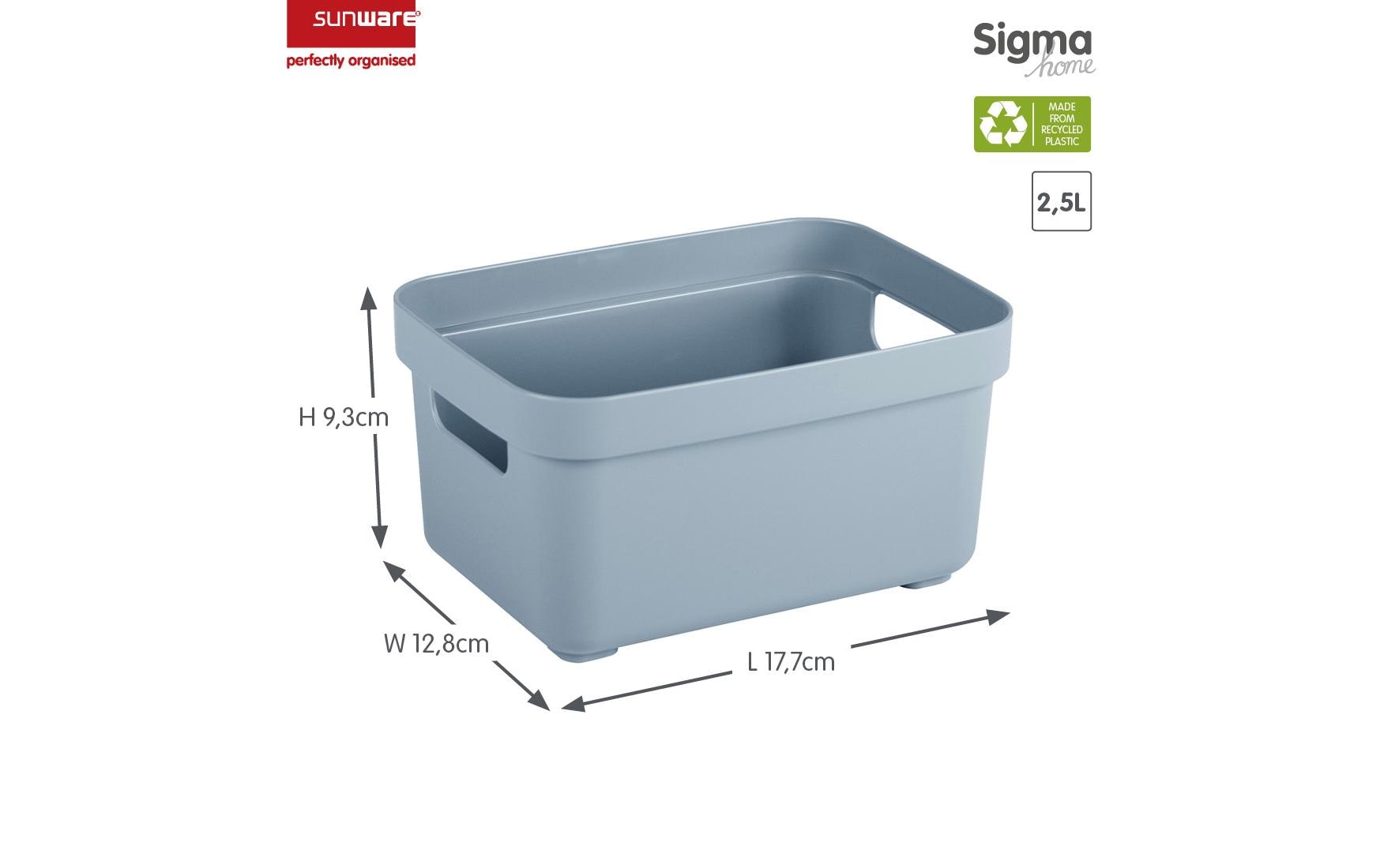 Sigma home Aufbewahrungsbox 2,5 l ohne Deckel – Kunststoff – Blau – 177 × 128 × 93 mm