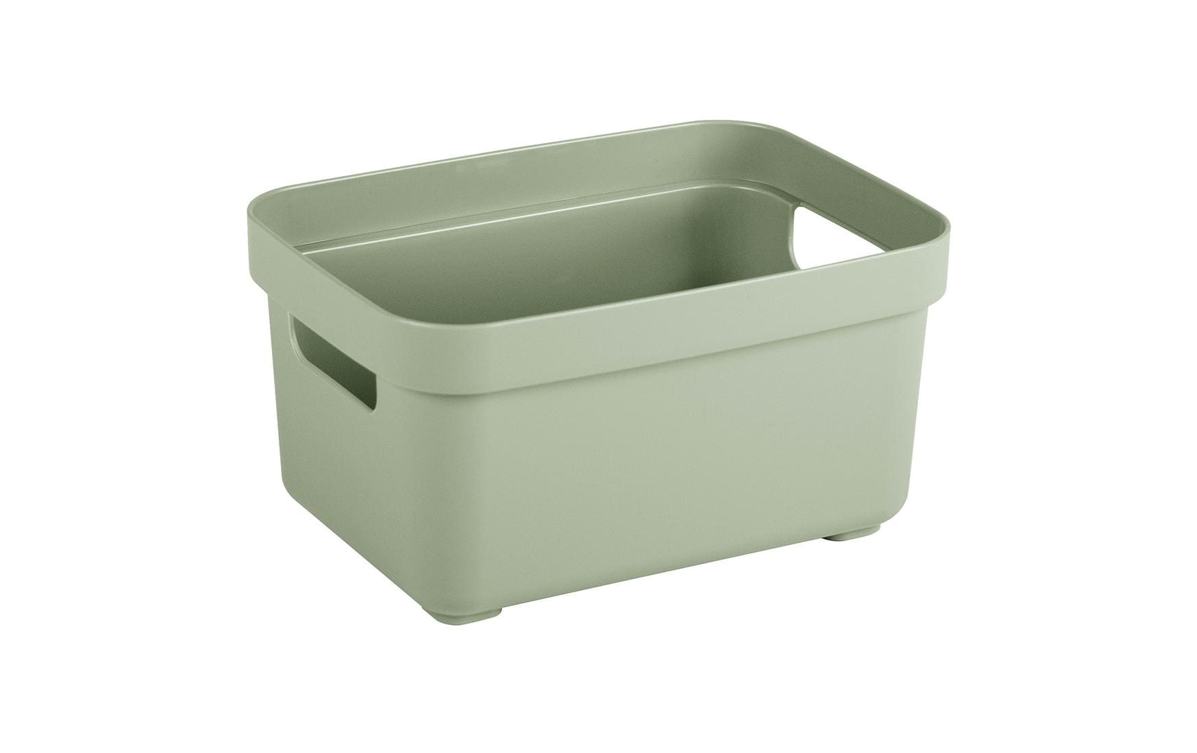 Sigma home Aufbewahrungsbox 2,5 l ohne Deckel – Kunststoff – Grün – stapelbar, mit Griff – 177 × 128 × 93 mm