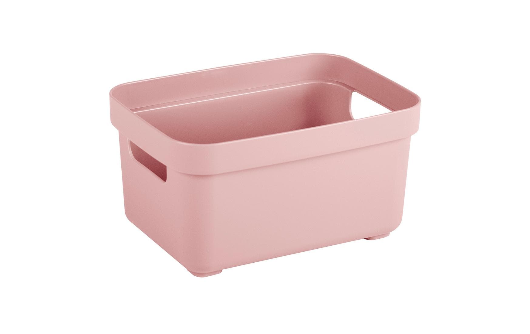 Sigma home Aufbewahrungsbox 2,5 l (ohne Deckel) – Kunststoff – Rosa – mit Griff – 177 × 128 × 93 mm