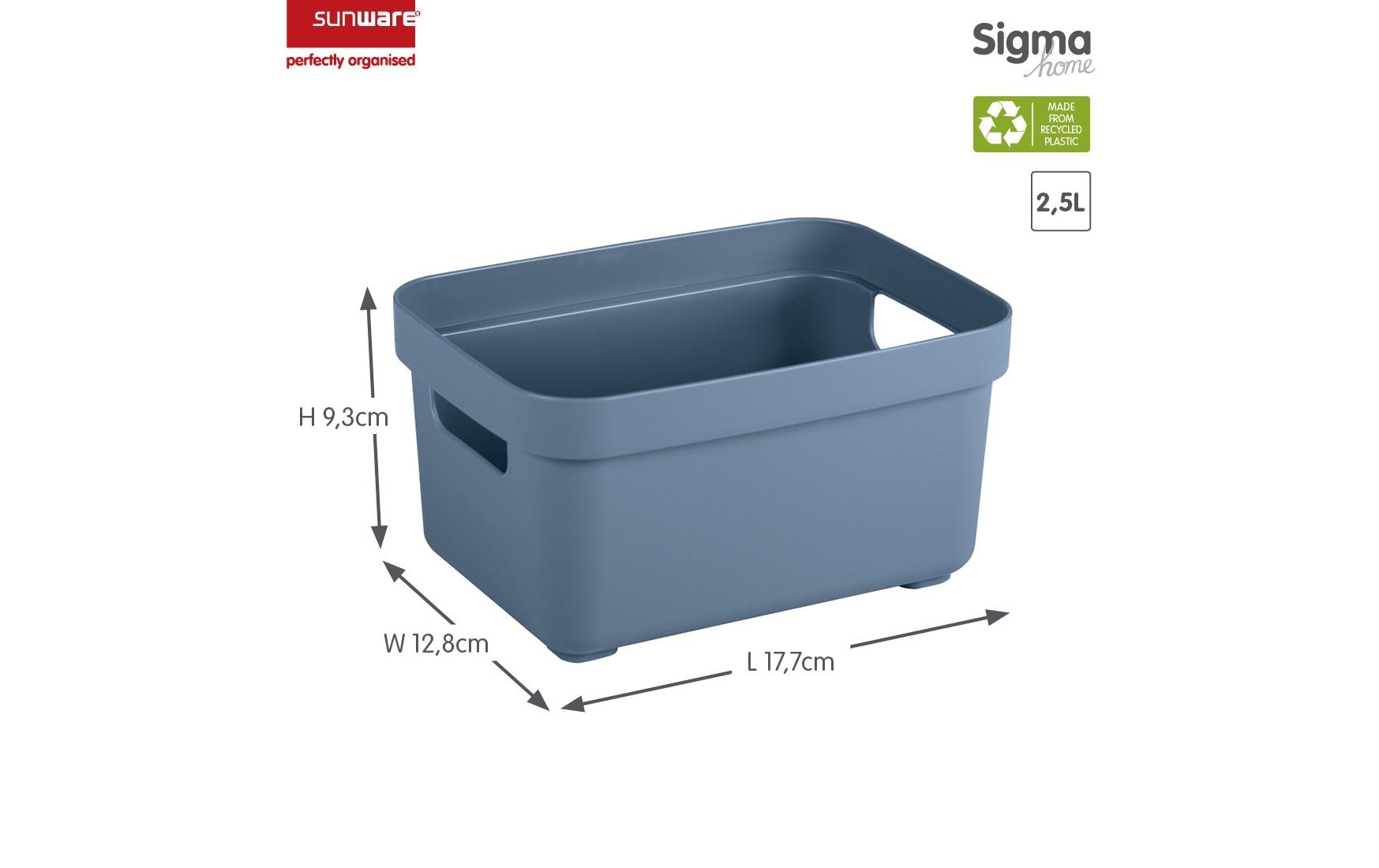 Sigma home Aufbewahrungsbox 2,5 l ohne Deckel – Kunststoff – Dunkelblau – 177 × 128 × 93 mm
