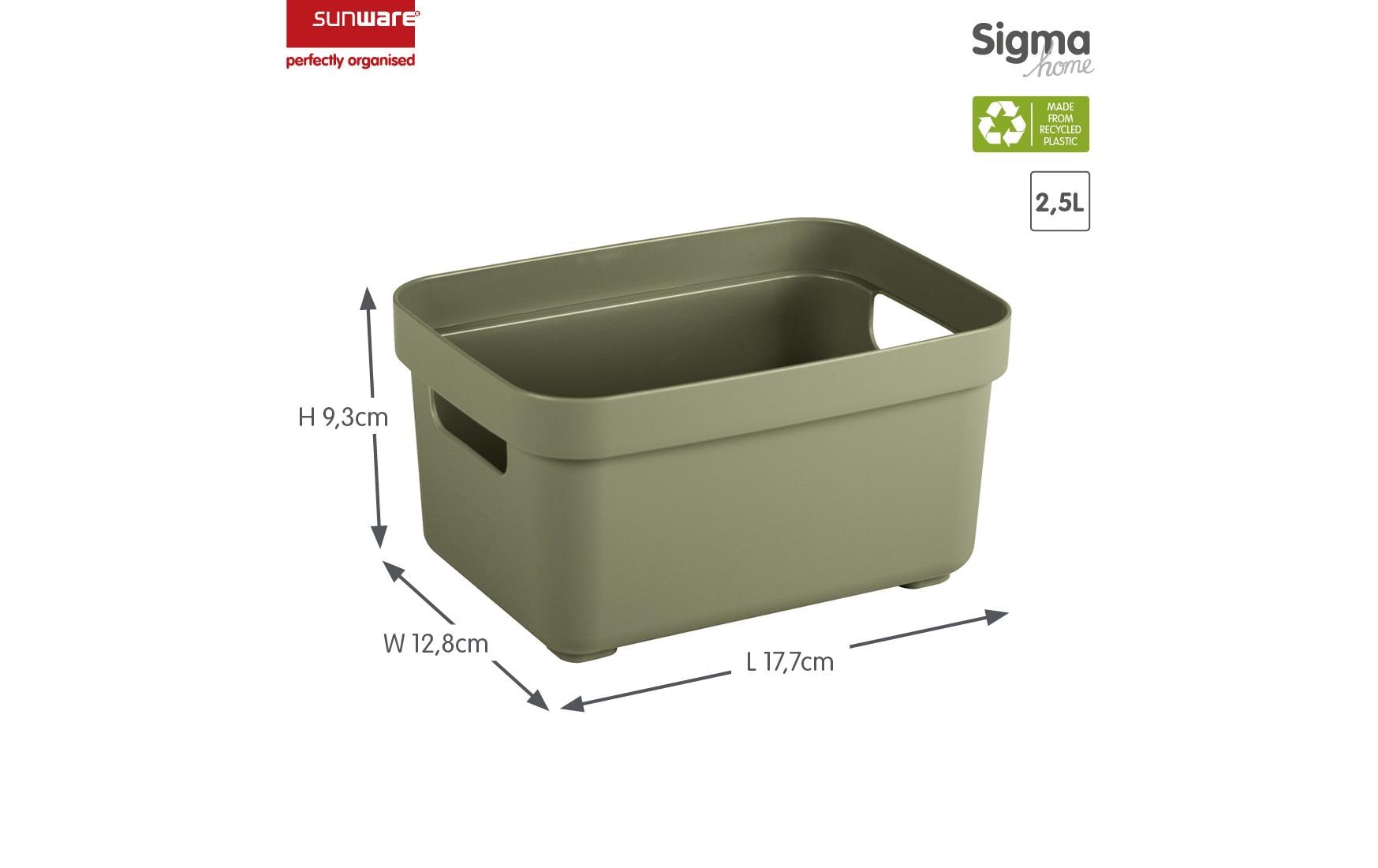 Sigma home Aufbewahrungsbox 2,5 l (ohne Deckel) – Kunststoff – Grün – 177 × 128 × 93 mm
