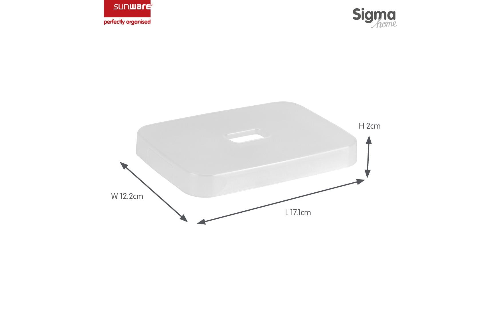 Sigma home Deckel – Kunststoff – Transparent – für 2,5 L Boxen – 171 × 122 × 20 mm