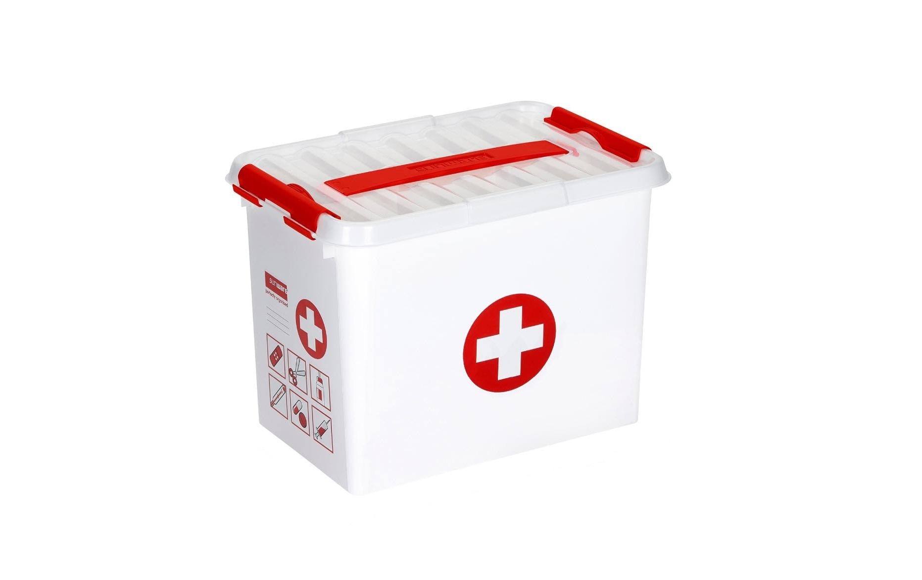 Sigma home Erste-Hilfe-Aufbewahrungsbox – 9 l, 300 × 200 × 223 mm, weiss