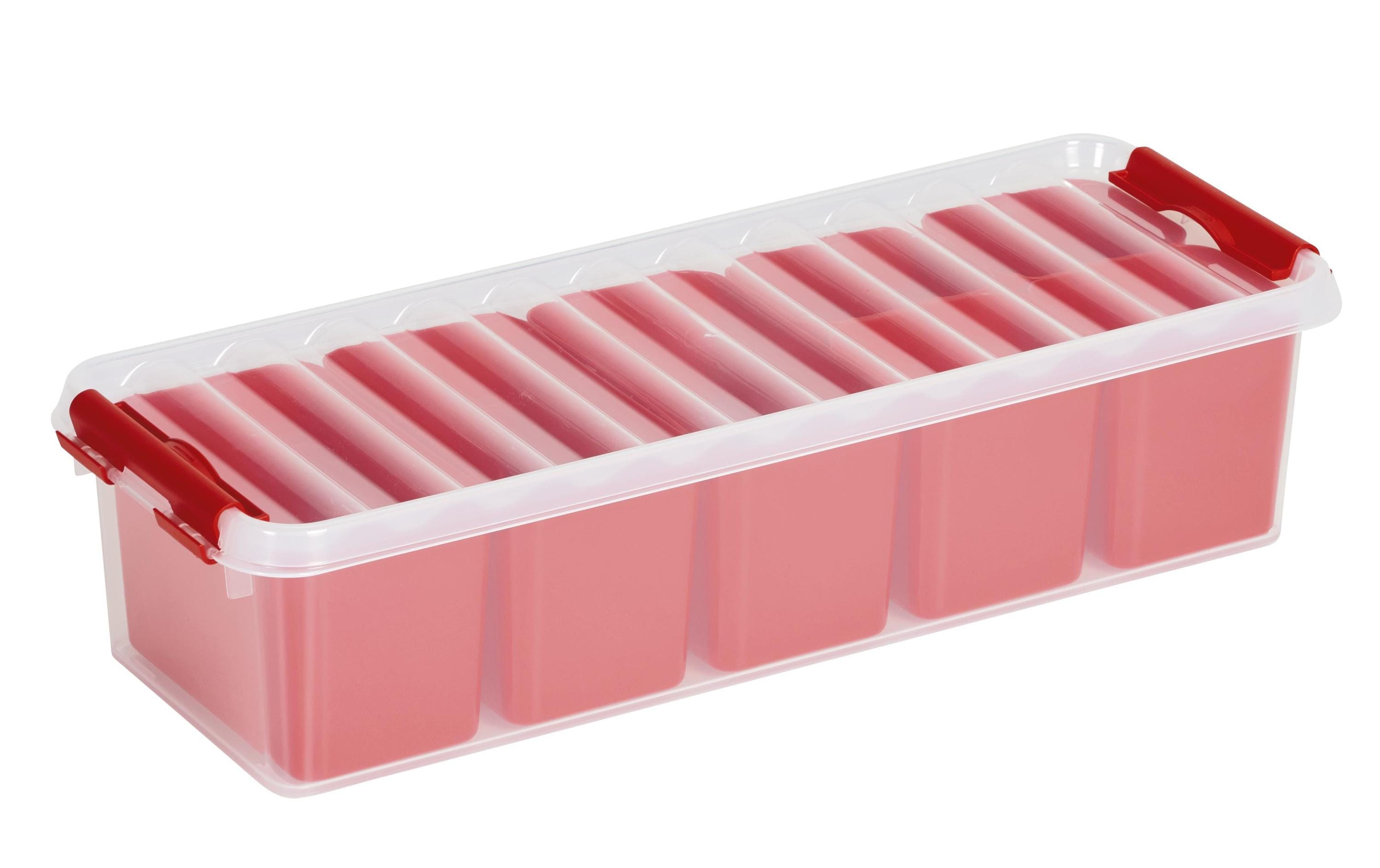 Sigma home Q-Line Aufbewahrungsbox 3,5 l – Kunststoff – Rot – 390 × 140 × 95 mm