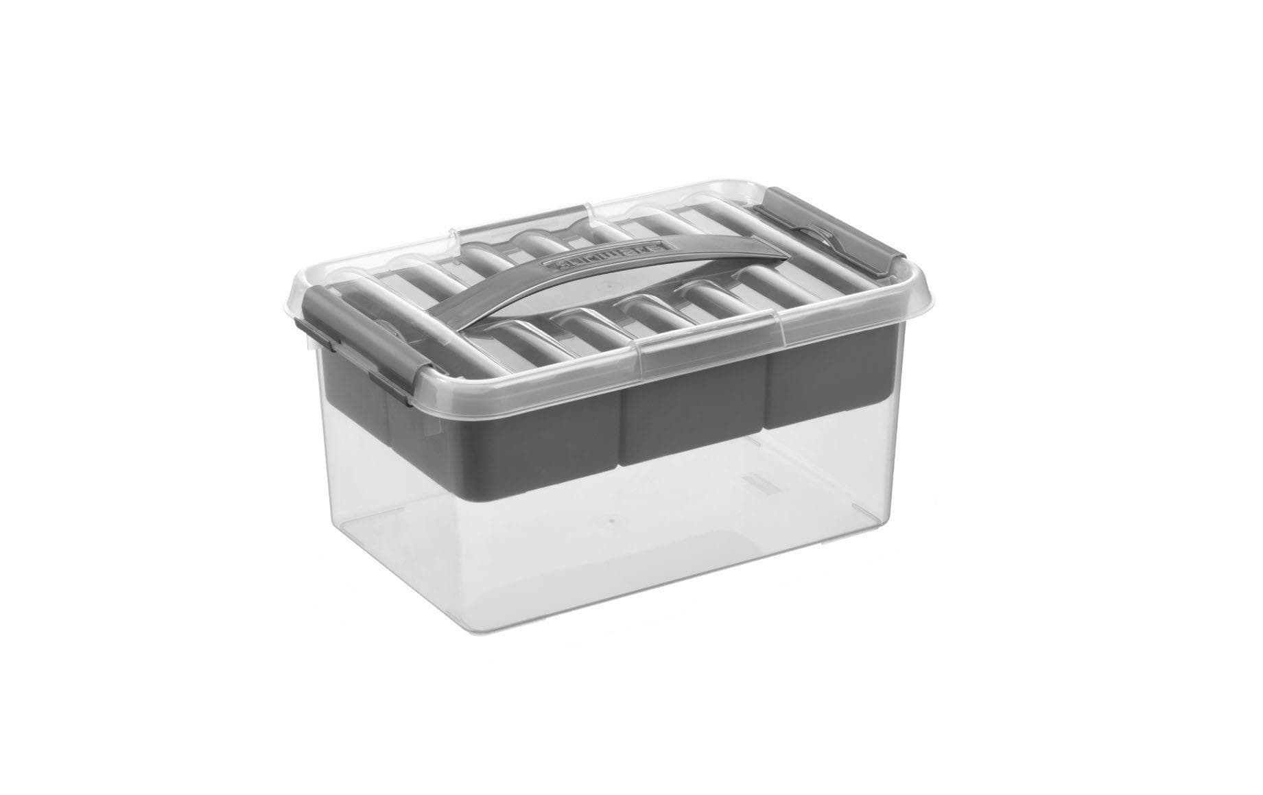 Sigma home Q-Line Aufbewahrungsbox 6 l – Kunststoff – Grau – 300 × 200 × 145 mm