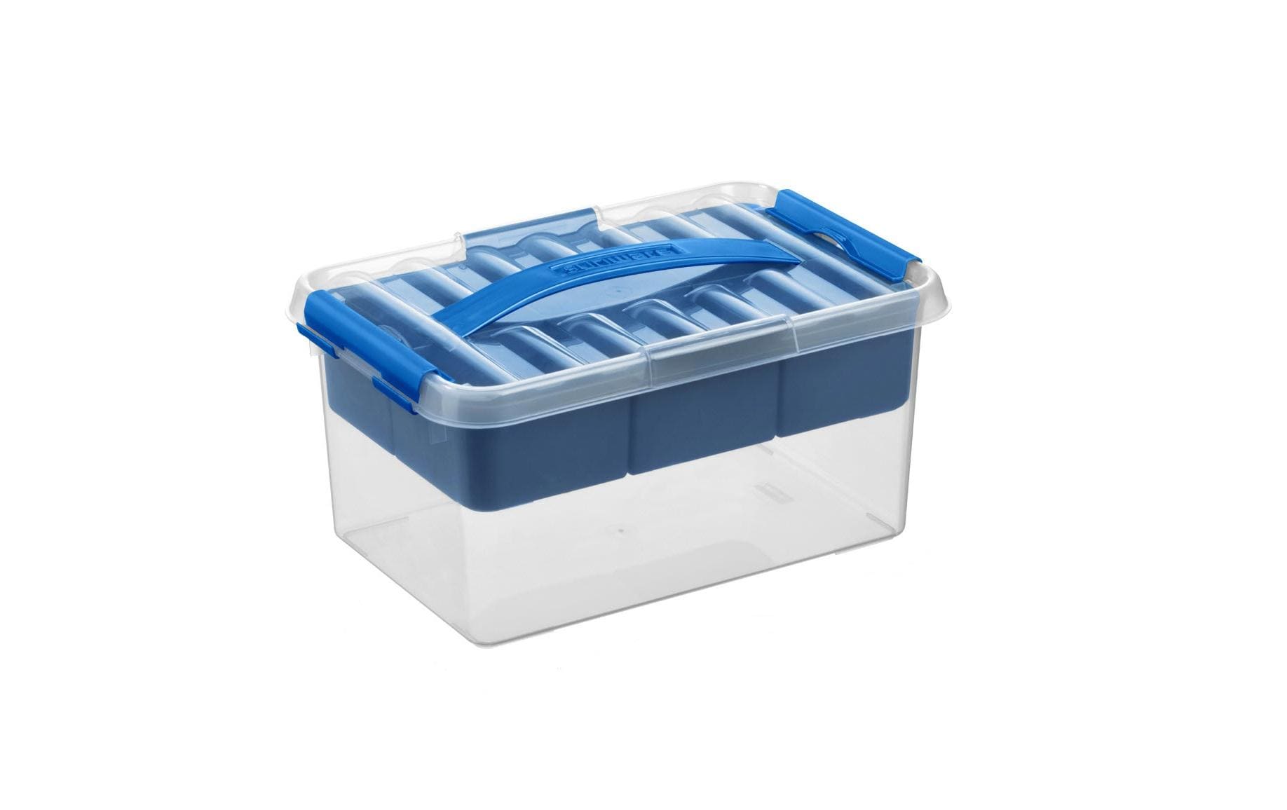 Sigma home Q-Line Aufbewahrungsbox 6 l – Kunststoff – Blau – 300 × 200 × 145 mm