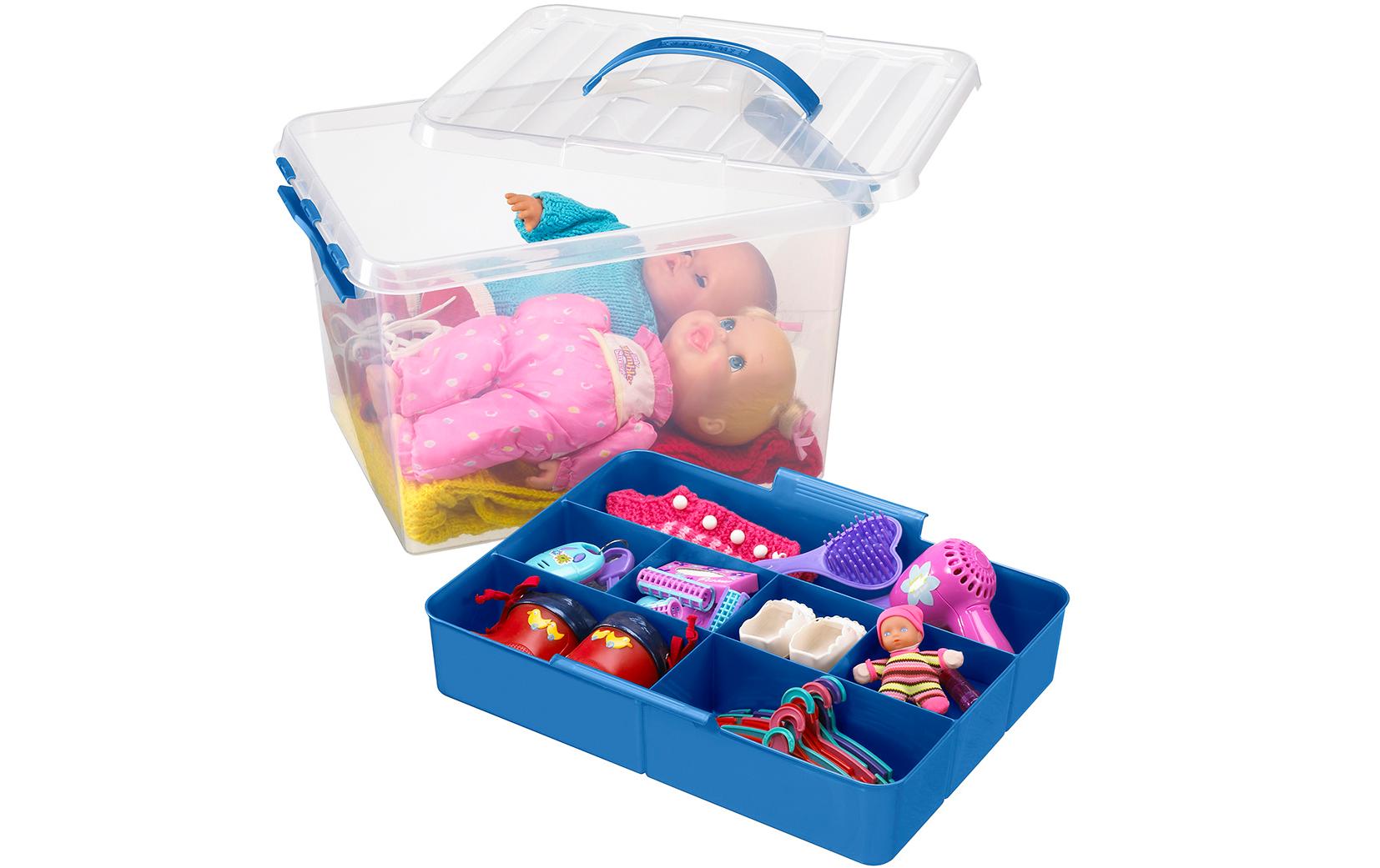 Sigma home Q-Line Aufbewahrungsbox 15 l – Kunststoff – Blau – 400 × 300 × 180 mm