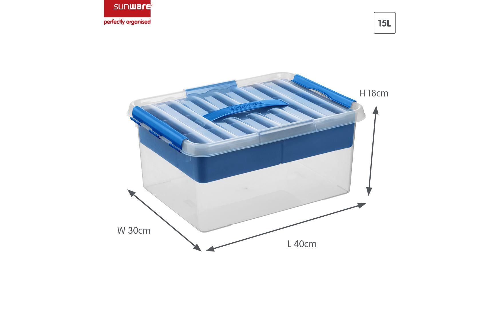 Sigma home Q-Line Aufbewahrungsbox 15 l – Kunststoff – Blau – 400 × 300 × 180 mm