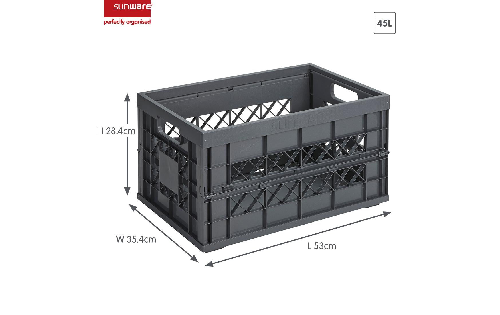 Sigma home Heavy Duty Aufbewahrungsbox 45 l – Kunststoff – Anthrazit – mit Griff, stapelbar