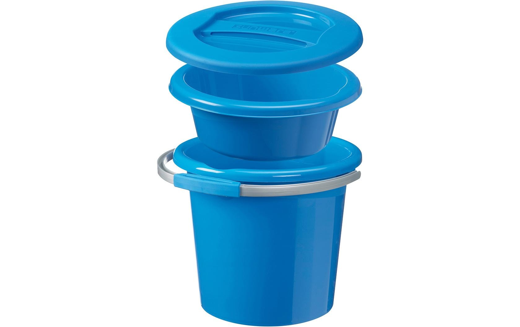 Sigma home Putzeimer Water-Line – 12 l – 3-teilig – blau – Kunststoff – 32,0 × 35,0 × 28,0 cm