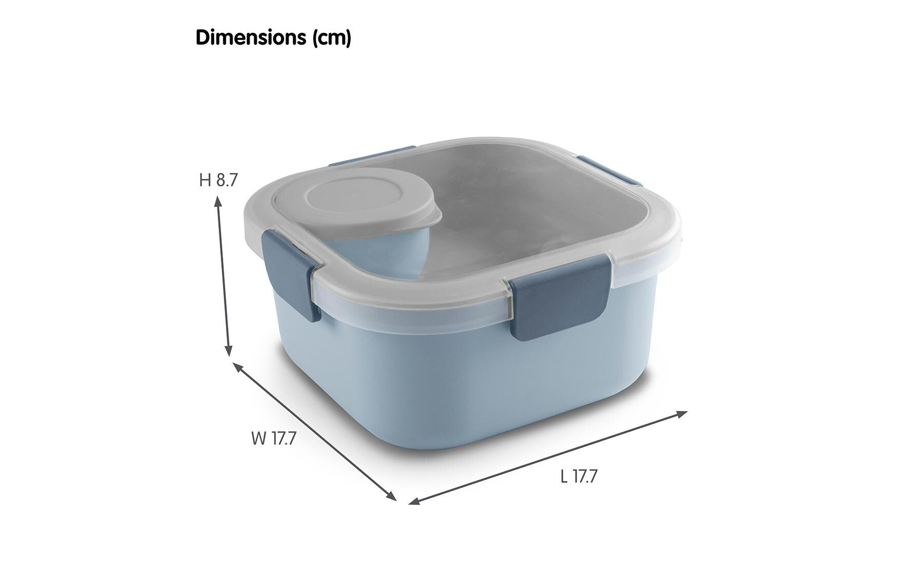 Sigma home Lunchbox 1,4 l, 17,7 × 17,7 × 8,7 cm, Kunststoff, Grau