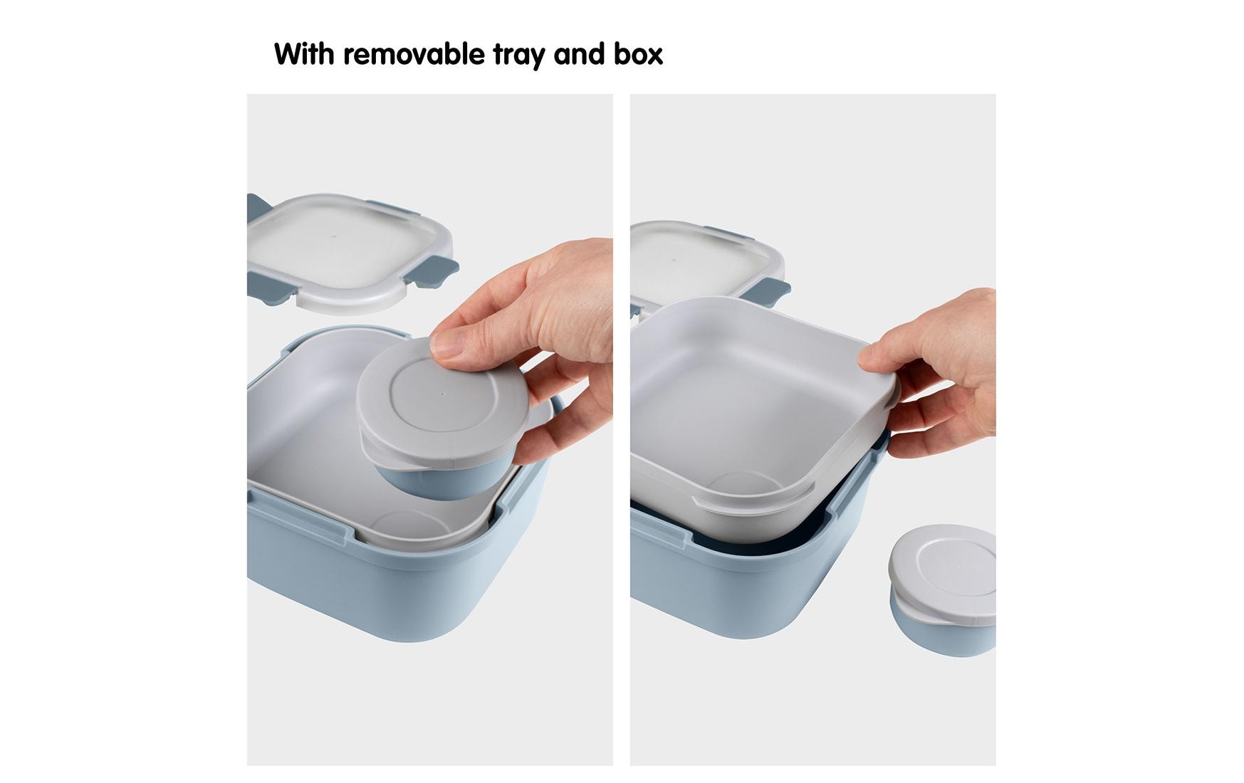 Sigma home Lunchbox 1,4 l, 17,7 × 17,7 × 8,7 cm, Kunststoff, Grau