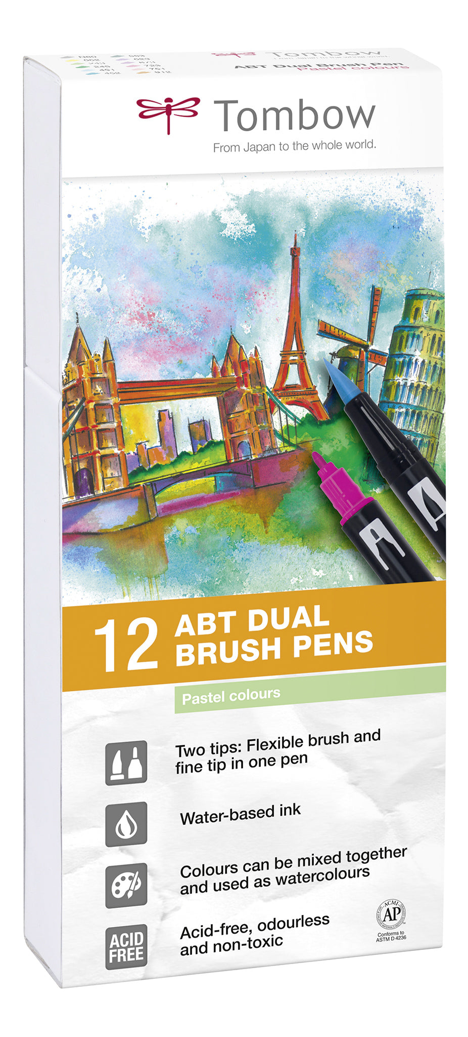 Tombow Filzstifte, 12 Farben