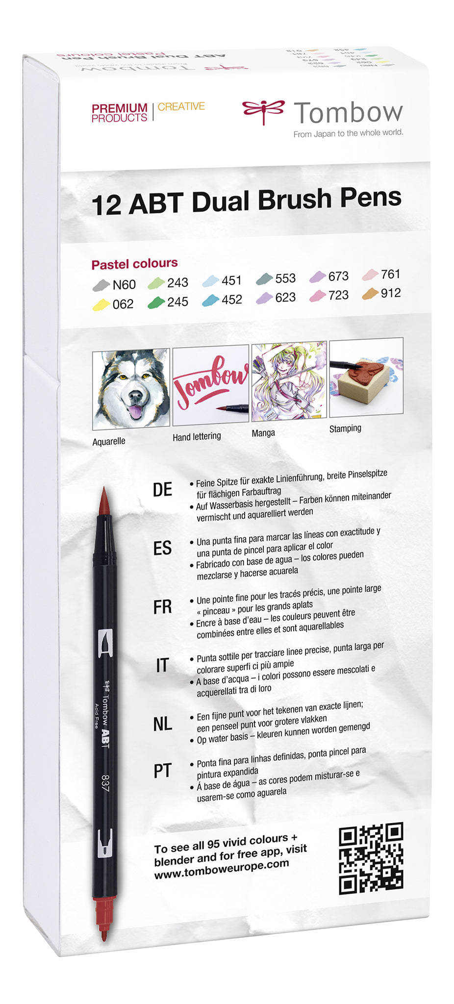 Tombow Filzstifte, 12 Farben