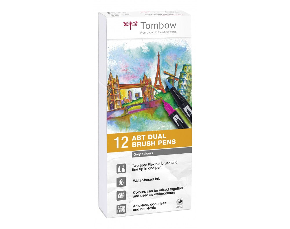 Tombow Filzstifte ABT, auswaschbar, 12 Stk.