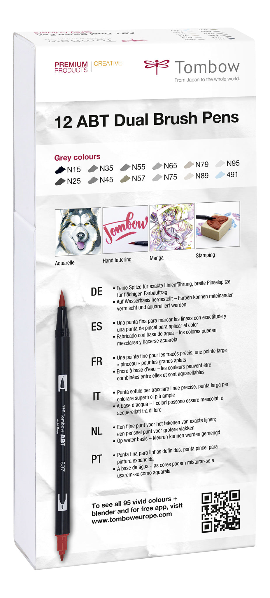 Tombow Filzstifte ABT, auswaschbar, 12 Stk.