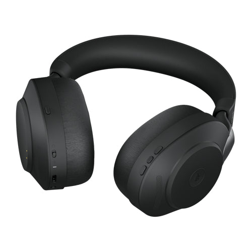 Jabra Evolve2 85 Office-Headset – On-Ear, Stereo, Kabel + BT, ANC, UC-optimiert, mit USB-A-Dongle, Schwarz