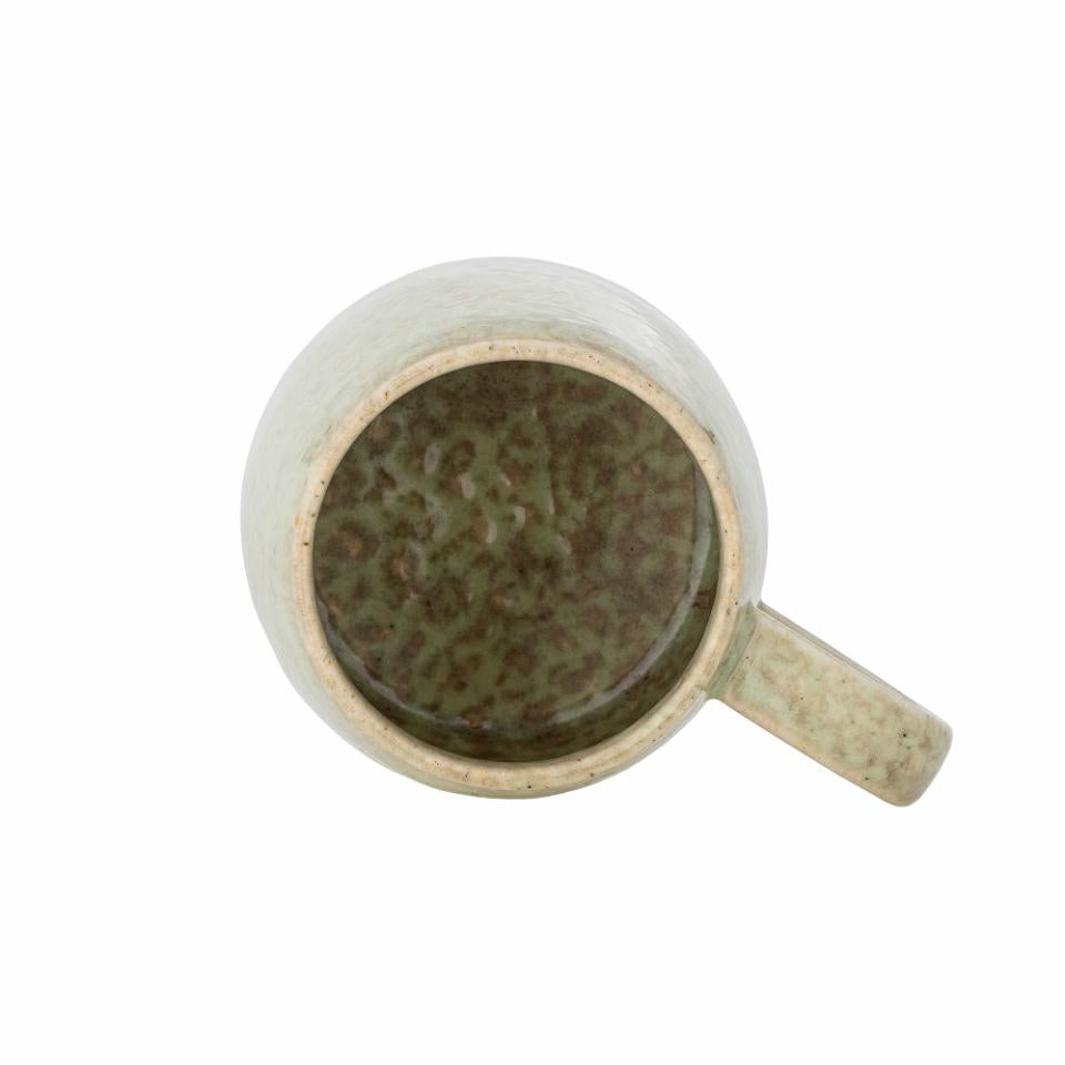 Bloomingville Kaffeebecher – 4er Set, 370 ml, Ø 9 cm, Steingut, Beige/Mehrfarbig, spülmaschinenfest
