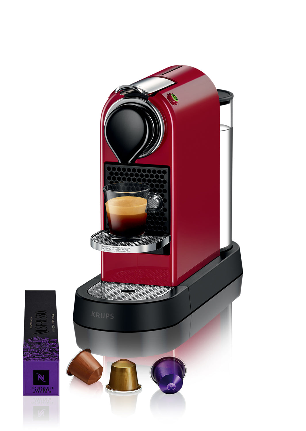 Krups Citiz XN7415 Kapselmaschine – für Nespresso-Kapseln, 19 bar, 1 l, 1 Tasse, Rot