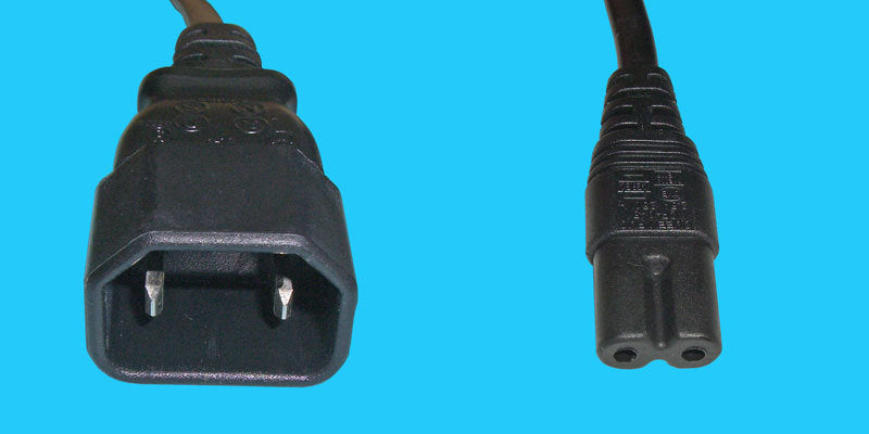 Diggelmann Netzkabel – IEC C14 zu IEC C7, 2 m, 2,5 A, Schwarz