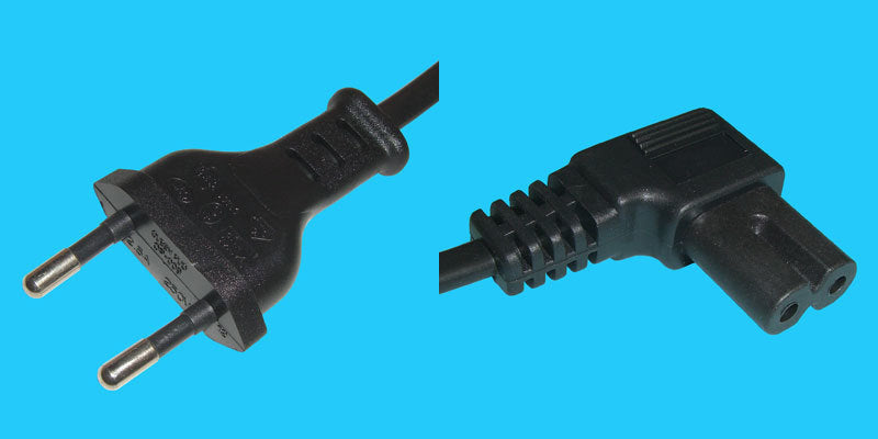 Diggelmann Netzkabel – Eurostecker (Typ C) – IEC C7, 3 m, 250 V/2,5 A, Schwarz