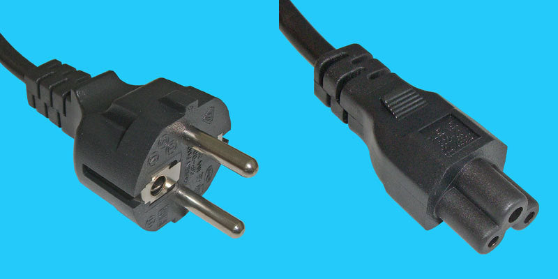 Diggelmann Netzkabel – Schuko (Typ E/F) – IEC C5, 1 m, 2,5 A, Schwarz