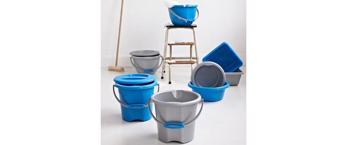 Sigma home Putzeimer Water-Line – 14 l, Kunststoff, Grau, 41,5 × 41,5 × 23,5 cm