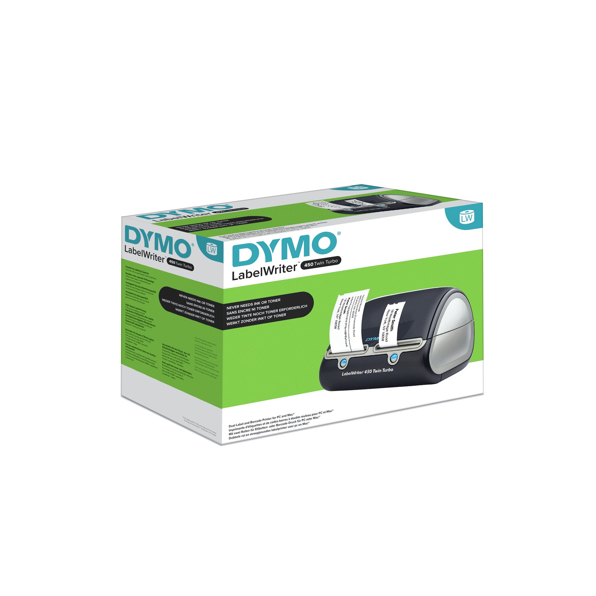 DYMO LabelWriter 450 Twin Turbo – Etikettendrucker, Thermodirekt, bis 60 mm, 600 dpi, USB
