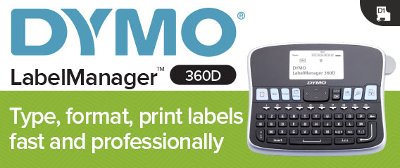 DYMO LabelManager 360D – Beschriftungsgerät, für D1-Bänder 6–19 mm, AZERTY-Tastatur