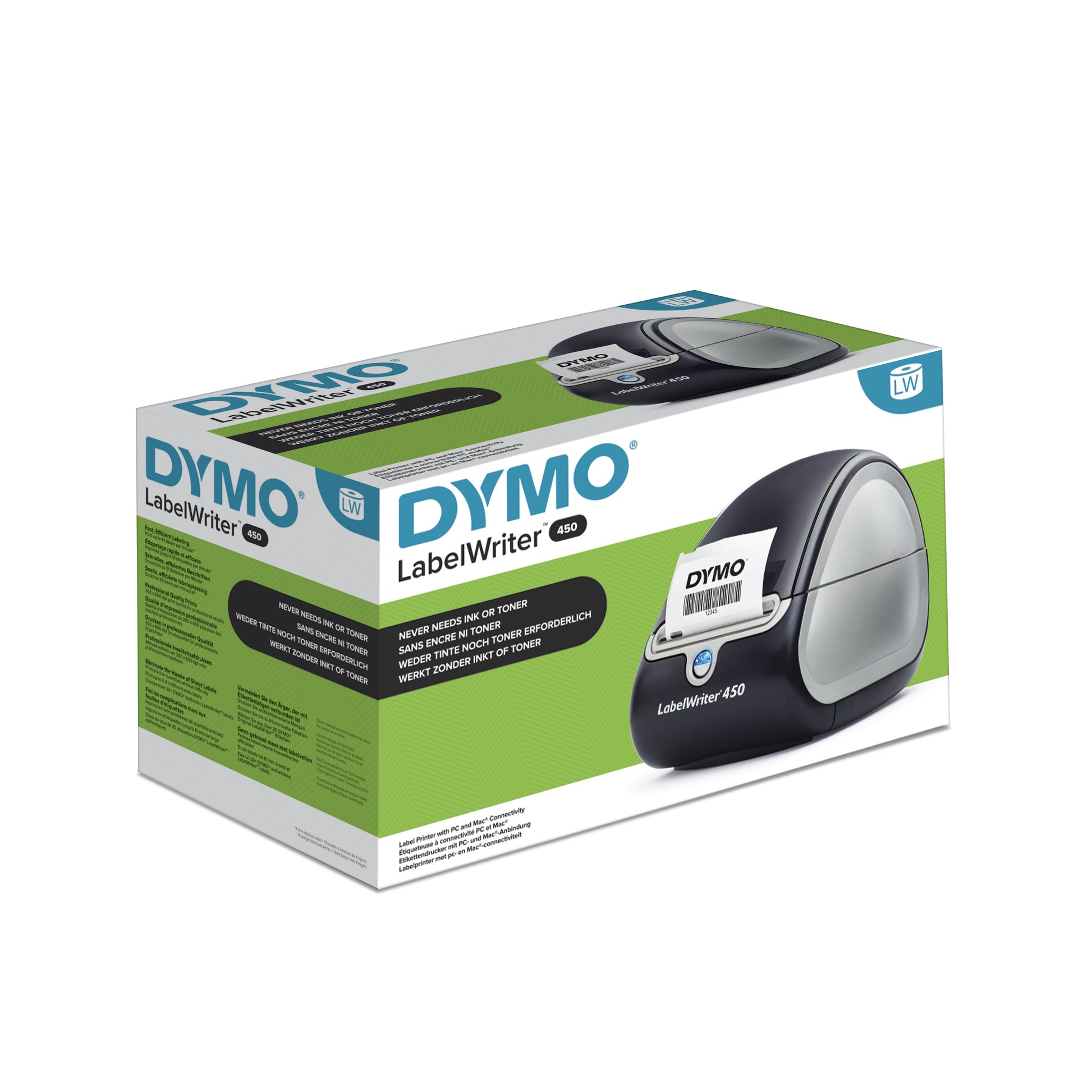 DYMO LabelWriter 450 – Etikettendrucker, Thermodirekt, USB, 600 dpi, für LabelWriter-Etiketten bis 60 mm