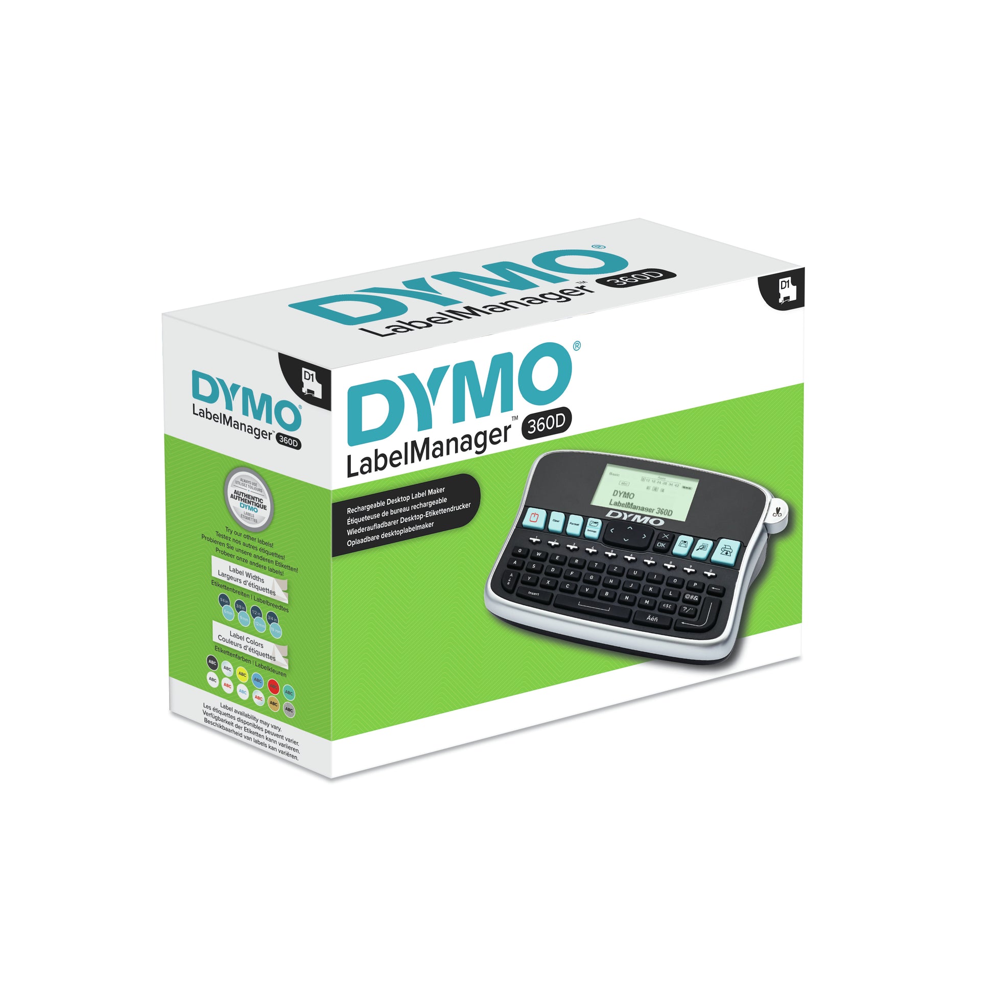 DYMO LabelManager 360D – Beschriftungsgerät, für D1-Bänder 6–19 mm, AZERTY-Tastatur