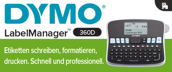 DYMO LabelManager 360D – Beschriftungsgerät, für D1-Bänder 6–19 mm, AZERTY-Tastatur