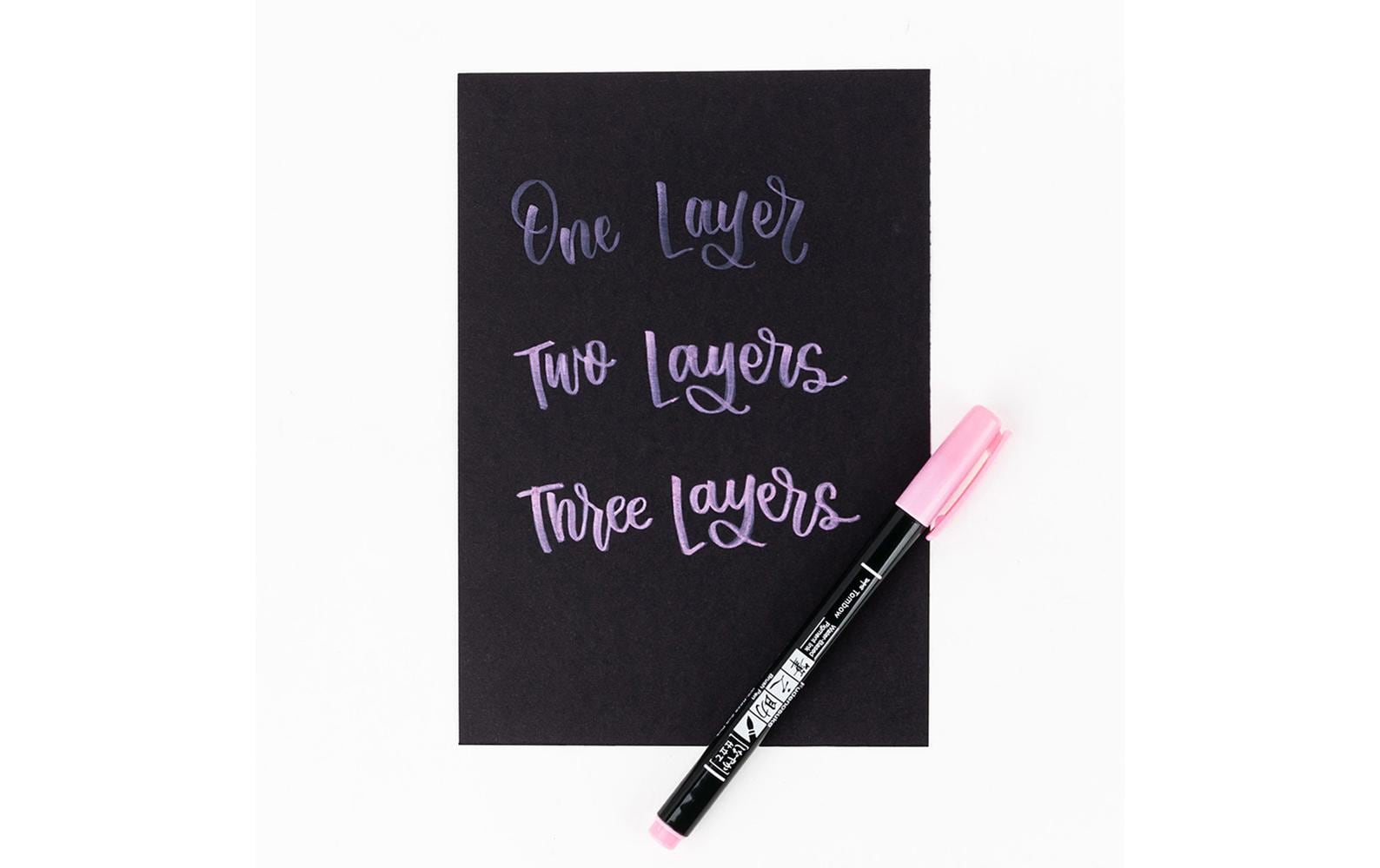 Tombow Fudenosuke Brush Pen Pastell – Pinselspitze, wasserbasiert, 6 Farben