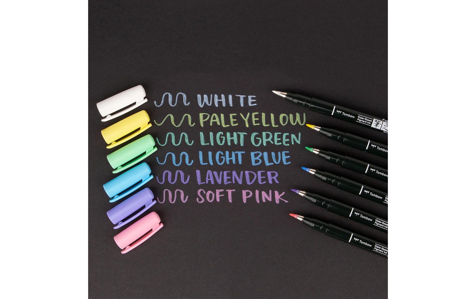 Tombow Fudenosuke Brush Pen Pastell – Pinselspitze, wasserbasiert, 6 Farben