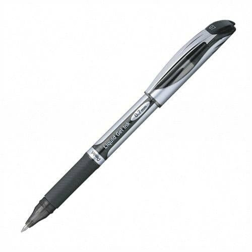 Pentel EnerGel BL57 Gelschreiber, Kappe – Schwarz, Spitze 0,7 mm, schnelltrocknend, nachfüllbar, 12er-Set