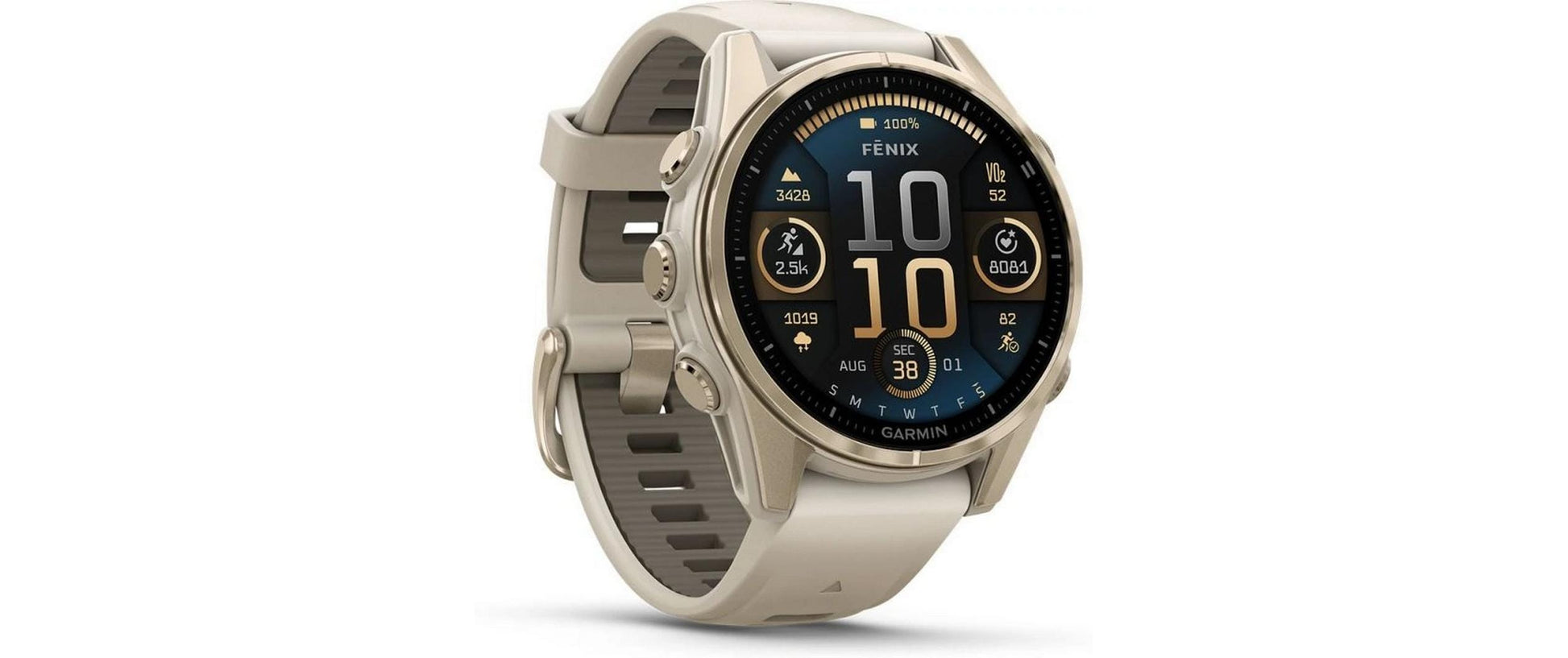 Garmin Fenix 8 – GPS-Smartwatch – 43 mm, AMOLED, Saphirglas, 100 m, Soft Gold/Sandstone