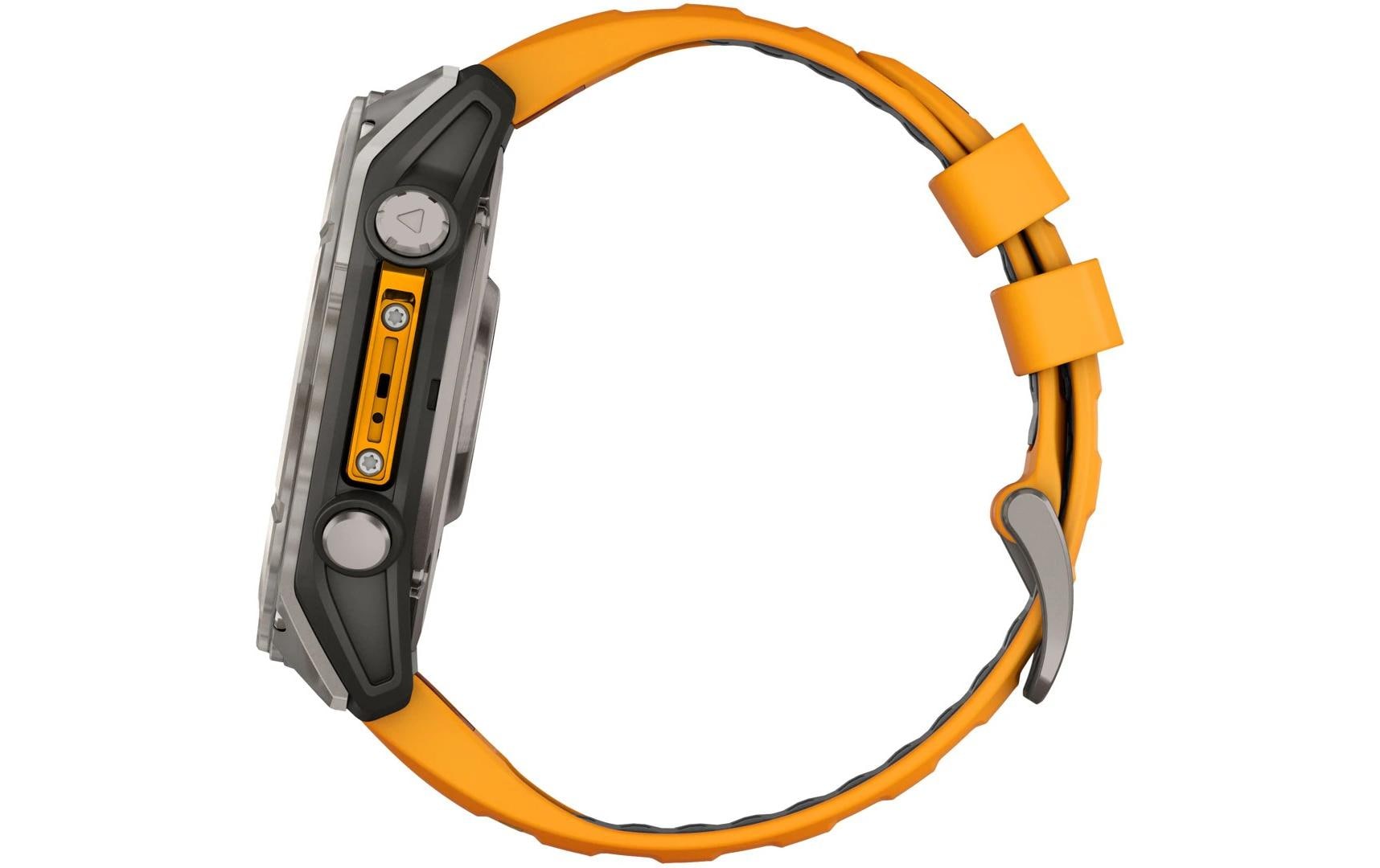 Garmin Fenix 8 AMOLED Sapphire – GPS-Smartwatch – 51 mm, 1,4", GPS, AMOLED, Saphirglas, 100 m, Silber/Orange